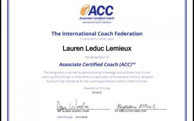 Now an Associate Certified Coach